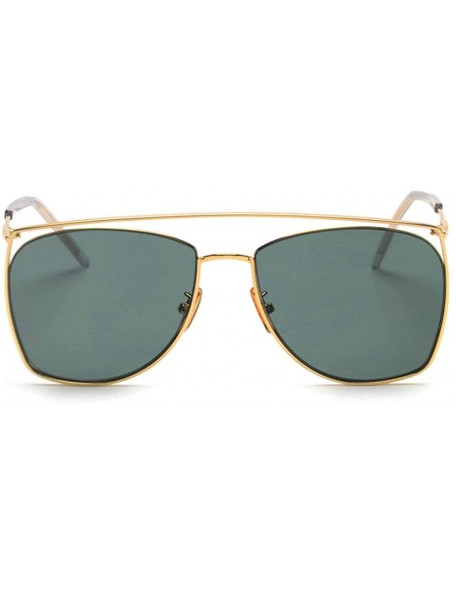 Oversized Oversized Unisex Sunglasses Fashion Brand Designer Metal Frame Square Sun glasses UV400 - Green - C918LTYCC8D $10.21