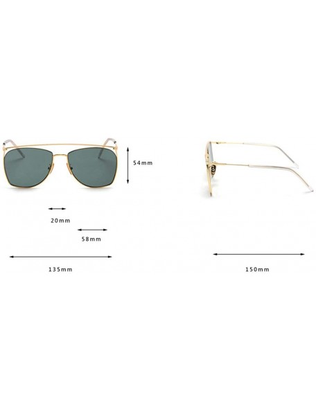 Oversized Oversized Unisex Sunglasses Fashion Brand Designer Metal Frame Square Sun glasses UV400 - Green - C918LTYCC8D $10.21
