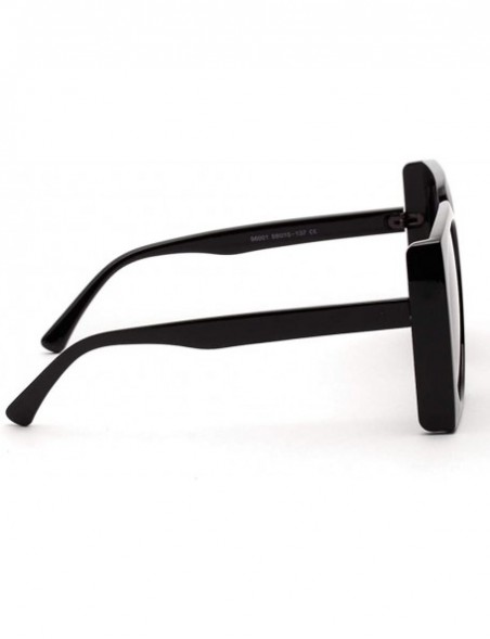 Oversized Big Men Square Sunglasses Women Oversized Black Sun Glassess Female Retro Uv400 - Full Black - CF18X22G8QS $9.59