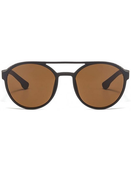 Round Vintage Sunglasses- Fashion Irregular Shape Glasses Retro Style Unisex - Brown - CO18RQYIX3K $6.90