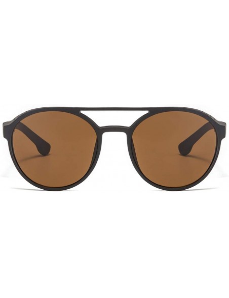 Round Vintage Sunglasses- Fashion Irregular Shape Glasses Retro Style Unisex - Brown - CO18RQYIX3K $6.90