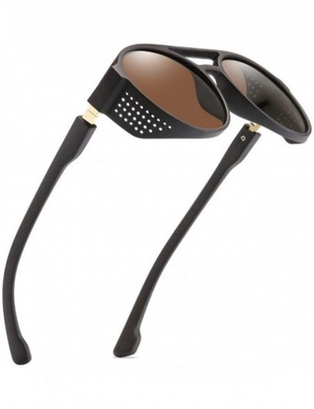 Round Vintage Sunglasses- Fashion Irregular Shape Glasses Retro Style Unisex - Brown - CO18RQYIX3K $6.90