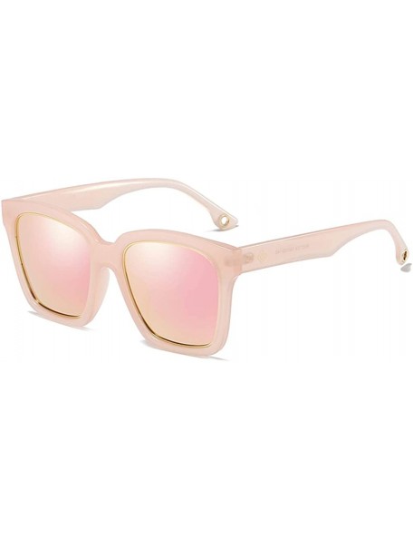 Square Sunglasses Polarized Blocking Climbing Oversize - Pink - C018WQXZKA2 $29.60
