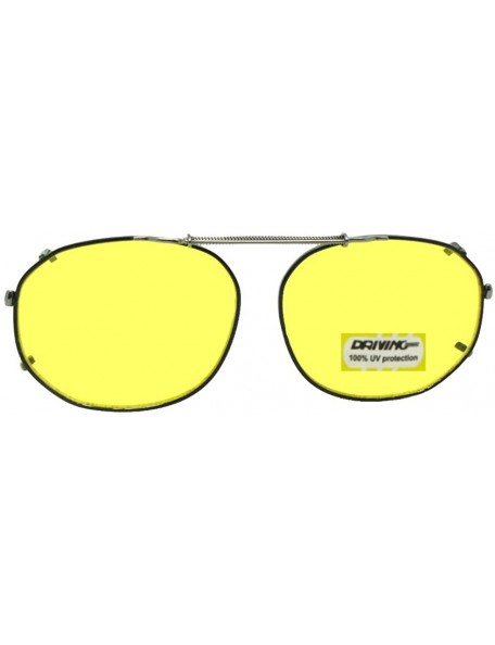 Square Round Square Yellow Non Polarized Clip on Sunglass - Black-non Polarized Yellow Lens - CP189TGUQUT $16.07