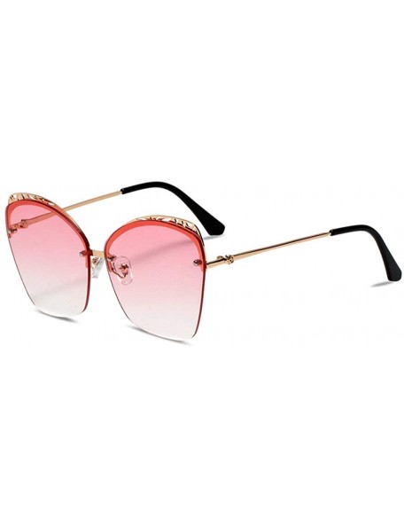 Aviator 2019 new sunglasses ladies - frameless fashion sunglasses cat eye sunglasses - F - CC18SKZMXMZ $82.93