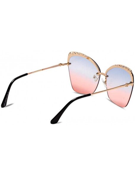 Aviator 2019 new sunglasses ladies - frameless fashion sunglasses cat eye sunglasses - F - CC18SKZMXMZ $38.13