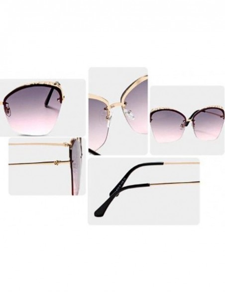 Aviator 2019 new sunglasses ladies - frameless fashion sunglasses cat eye sunglasses - F - CC18SKZMXMZ $38.13