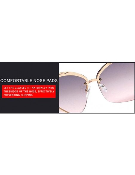 Aviator 2019 new sunglasses ladies - frameless fashion sunglasses cat eye sunglasses - F - CC18SKZMXMZ $38.13