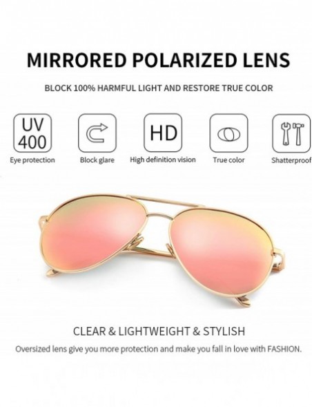 Round Women's Lightweight Oversized Aviator Sunglasses - Mirrored Polarized Lens - CL184XSYHD0 $13.08