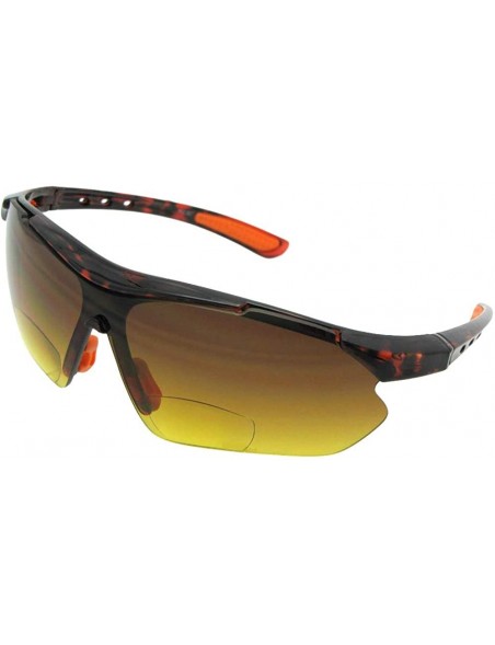 Semi-rimless Bifocal Sunglasses High Density Lenses Style B35 - Tortoise Frame-orange Pads - CH188X555HG $17.67