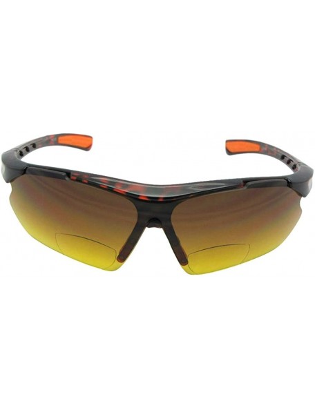 Semi-rimless Bifocal Sunglasses High Density Lenses Style B35 - Tortoise Frame-orange Pads - CH188X555HG $17.67