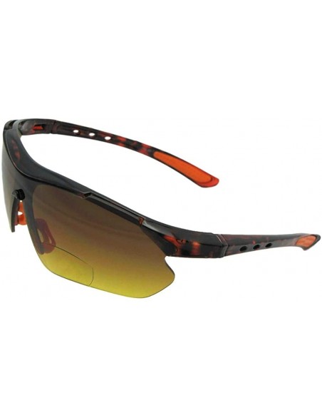 Semi-rimless Bifocal Sunglasses High Density Lenses Style B35 - Tortoise Frame-orange Pads - CH188X555HG $17.67