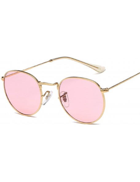 Square Retro Round Sunglasses Women Brand Designer Mirror Sun Glasses Vintage Metal Luxury Female Shades UV400 - 5 - C7198ZZT...