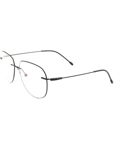 Aviator Classic Rimless Shielded Aviator Composite Materials Eyeglass Frames - Black - CQ18OADKHE8 $19.69
