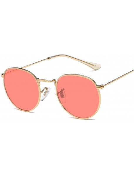 Square Retro Round Sunglasses Women Brand Designer Mirror Sun Glasses Vintage Metal Luxury Female Shades UV400 - 5 - C7198ZZT...
