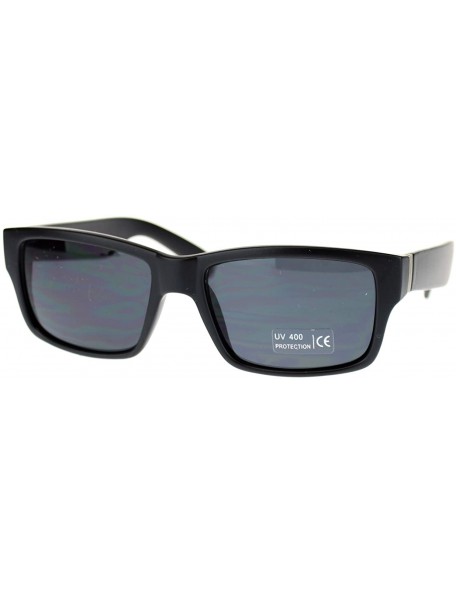 Rectangular Men's Classic Rectangular Sunglasses Casual Everyday Shades - Matte Black - CE11P6MGLIJ $8.03