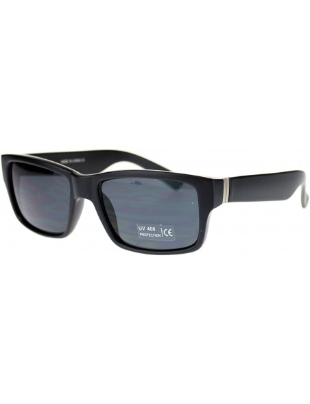 Rectangular Men's Classic Rectangular Sunglasses Casual Everyday Shades - Matte Black - CE11P6MGLIJ $8.03