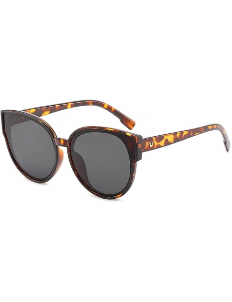 Oversized Polarized Sunglasses Protection Glasses Driving - Leopard Print-grey - CS18TQX3W7W $17.76