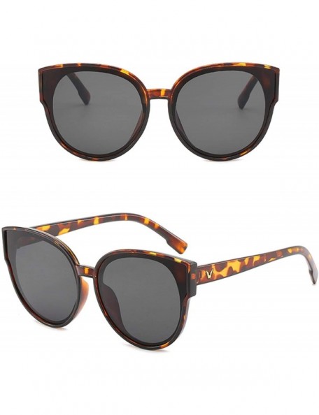 Oversized Polarized Sunglasses Protection Glasses Driving - Leopard Print-grey - CS18TQX3W7W $17.76