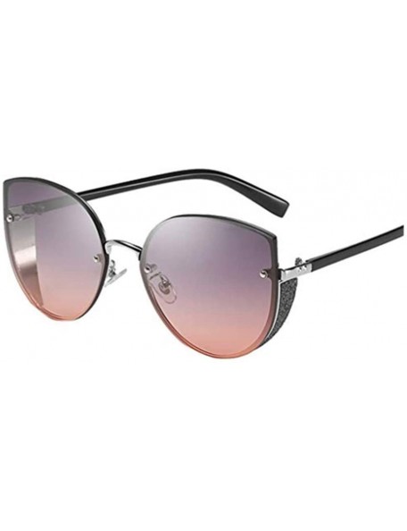 Oversized Oversize Polarized Sunglasses for Women - Metal Frame Irregular Eyewear Retro UV Protection Sun Glasses Shades - CI...