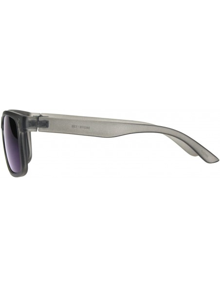 Sport Mens Blue Color Mirror Rectangular Horn Rim Plastic Reading Sunglasses - Grey - C7180WGYKUI $13.66