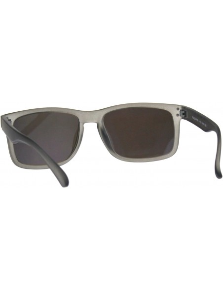 Sport Mens Blue Color Mirror Rectangular Horn Rim Plastic Reading Sunglasses - Grey - C7180WGYKUI $13.66