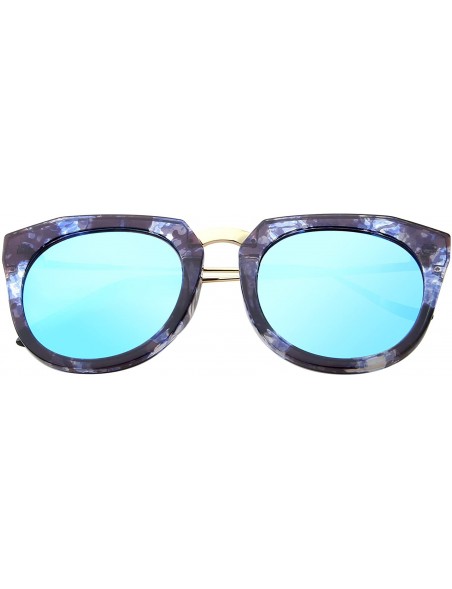 Wayfarer Fashion Vintage Round Women's Oversized Polarized Sunglasses 1556 - Blue - CD12HXTEQ89 $17.89