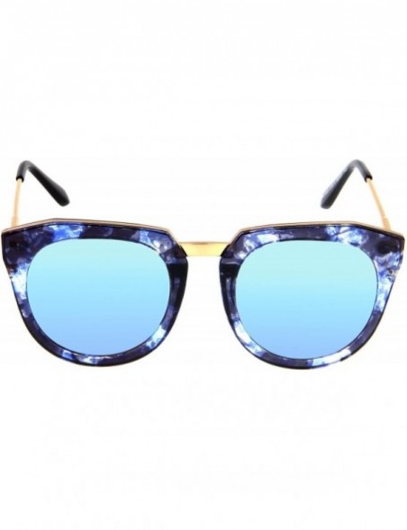 Wayfarer Fashion Vintage Round Women's Oversized Polarized Sunglasses 1556 - Blue - CD12HXTEQ89 $17.89