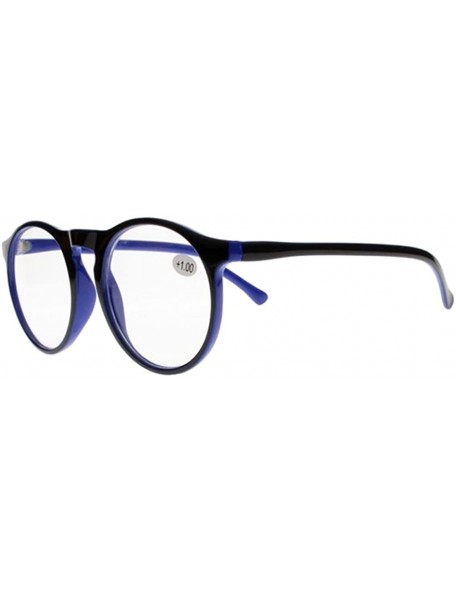 Oval Woman Vintage Stylish Simple Oversized Oval Frame Reading Glasses - Blue - C3185DHE3EQ $8.84