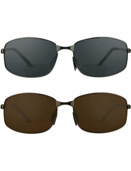 Square Square Bifocal Sunglasses for Men with High Nickle Frames. (Smoke + Bronze Combo- 3.00) - CX1897XYOAN $20.54
