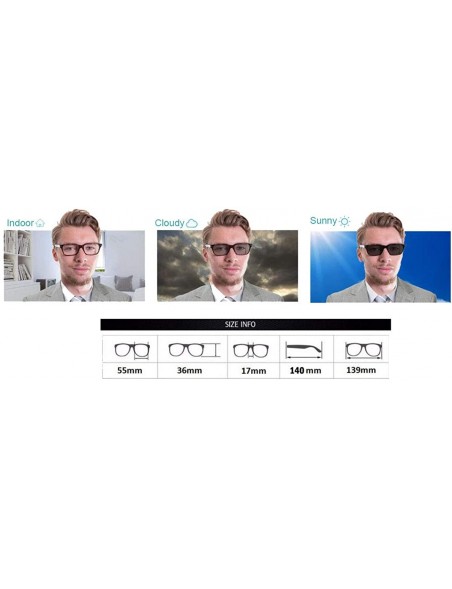 Rectangular Men Photochromic Light-sensible Reading glasses Sun readers spring hinges 55-17 UV protection - Gold - CY18OXNDG4...