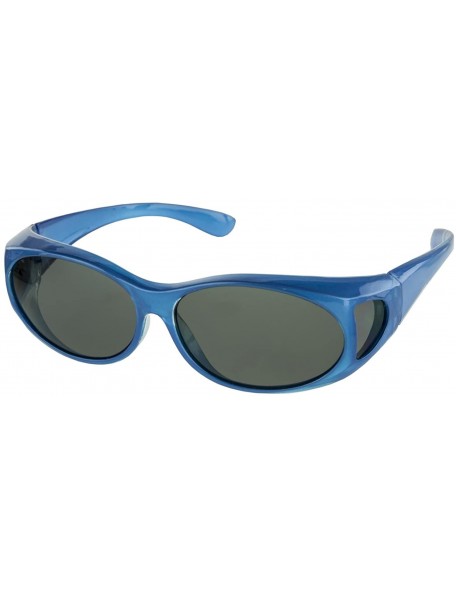 Round Sunglasses - Wear Over Prescription Glasses. Size Small with Polarization. - Blue - CP11LPTTK2L $13.38