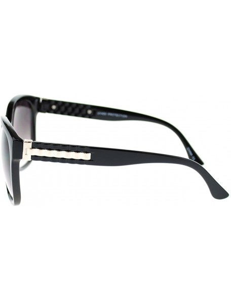 Square Luxury Metal Chain Link Trim Large Butterfly Sunglasses - Black Silver - C111YNNI9TL $10.99