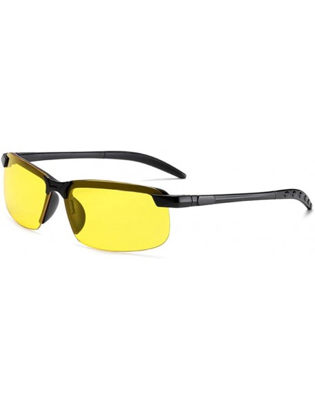 Oval Color-changing polarized sunglasses men's day and night driving driving fishing sunglasses - C8190N38REH $27.14