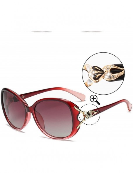 Cat Eye Polarized Oversized Sunglasses Protection Designer - Red Frame/Shades Red Oversized Polarized Sunglasses - CH18QCISK9...