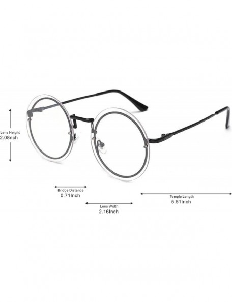 Round Fashion Round Metal Frame Glasses Sunglasses for Men or Women3297 - Black-white - CB18GDKCTC9 $14.19