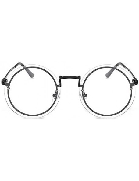 Round Fashion Round Metal Frame Glasses Sunglasses for Men or Women3297 - Black-white - CB18GDKCTC9 $14.19