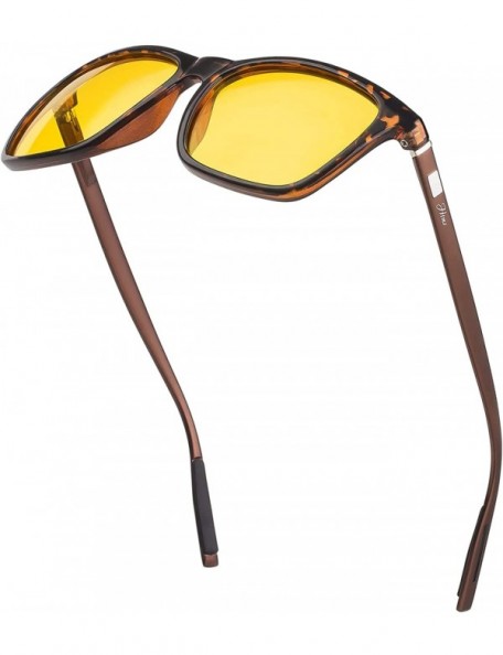Square Anti Glare Night Driving Polarized Glasses for Men Women HD Day Night Vision Sunglasses - CH18IGXYRTT $17.86