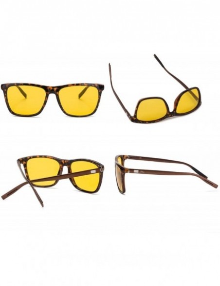 Square Anti Glare Night Driving Polarized Glasses for Men Women HD Day Night Vision Sunglasses - CH18IGXYRTT $17.86