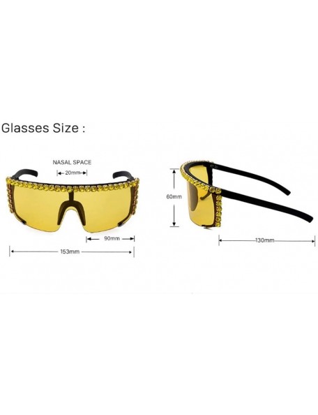 Sport Big Frame Colorful Rhinestone Sunglasses Goggles Sunglasses - 2 - CH190DRXHSK $41.54
