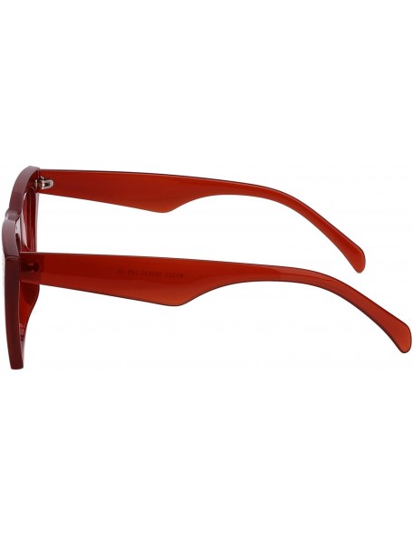 Sport Mens Womens Square Mod Fashion Sunglasses Tinted Lens - Red Frame / Red Lens - CB186G7GHCU $8.60