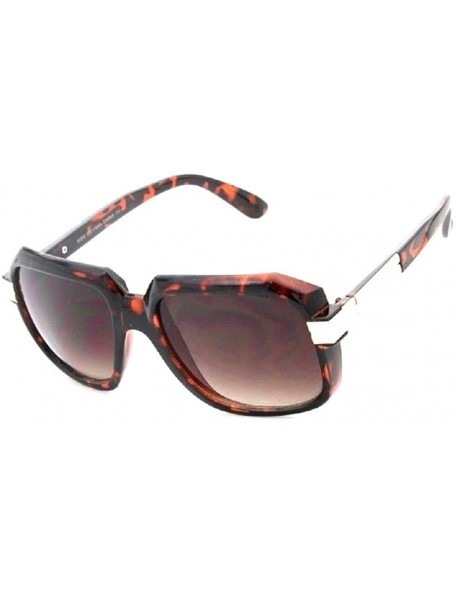 Square Gazelle Emcee Oversized Square Sunglasses - Tortoise & Gold Frame - C6186AD86UW $12.51