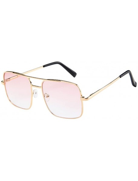 Square Women Men Vintage Retro Glasses Unisex Fashion Oversize Frame Sunglasses Eyewear - I - CW193XHHWSH $8.36