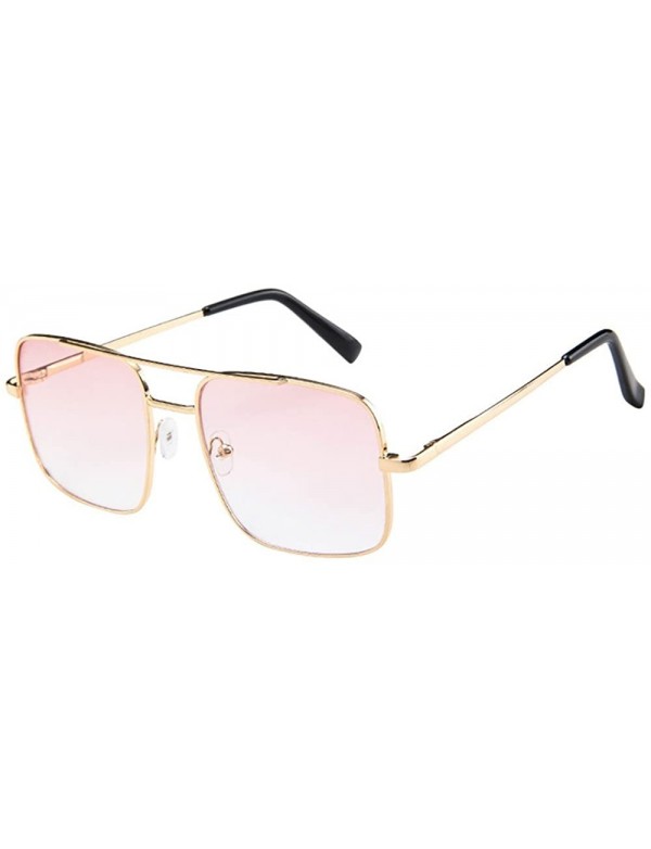 Square Women Men Vintage Retro Glasses Unisex Fashion Oversize Frame Sunglasses Eyewear - I - CW193XHHWSH $8.36