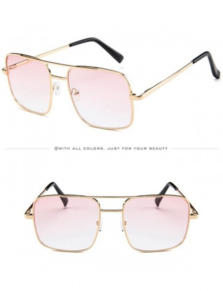 Square Women Men Vintage Retro Glasses Unisex Fashion Oversize Frame Sunglasses Eyewear - I - CW193XHHWSH $8.36