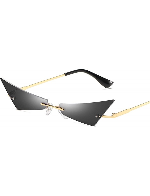 Rimless Fashion Sunglasses Futuristic Designer Sunglass - CH18XOLASZQ $14.17