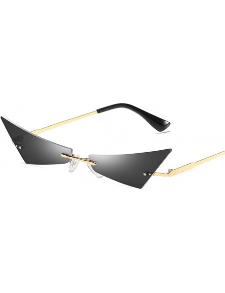 Rimless Fashion Sunglasses Futuristic Designer Sunglass - CH18XOLASZQ $14.17