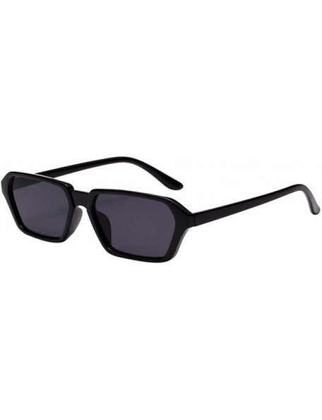 Square Women's Fashion Retro Small Square Shades Frame UV Protection Polarized Sunglasses - Black - C318DZSG6HE $16.12