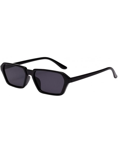 Square Women's Fashion Retro Small Square Shades Frame UV Protection Polarized Sunglasses - Black - C318DZSG6HE $9.76