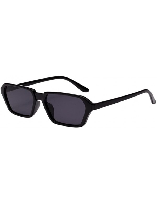 Square Women's Fashion Retro Small Square Shades Frame UV Protection Polarized Sunglasses - Black - C318DZSG6HE $9.76